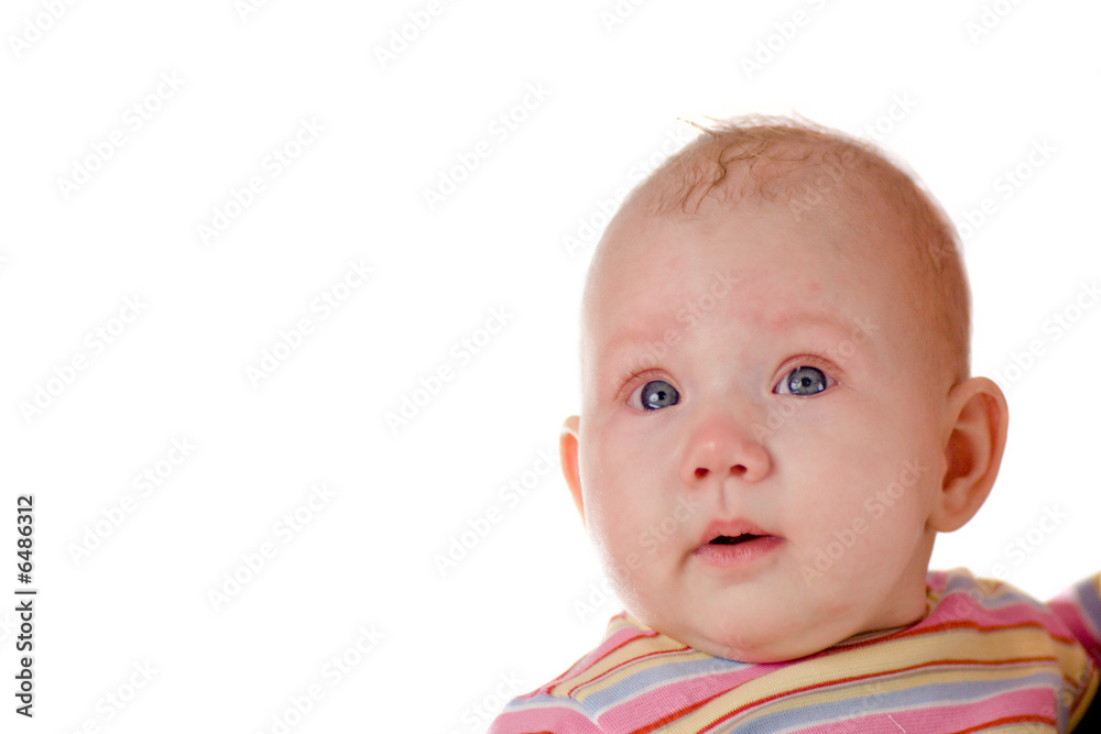 Baby girl in the age of 4 months isolated on white Baby girl in the age of 4 months isolated on white