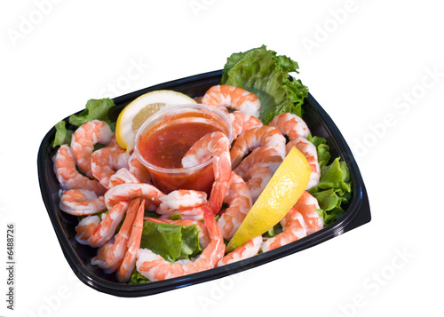 Seafood Shrimp Platter Isolated on White Background