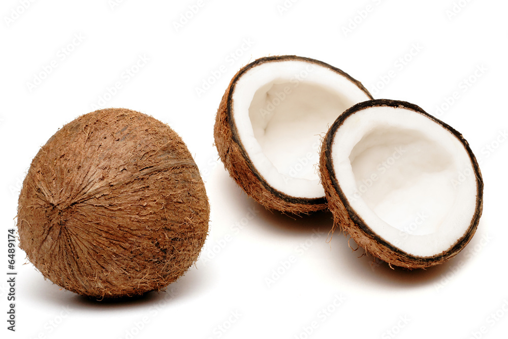 one cracked and one unbroken coconuts one cracked and one unbroken coconuts