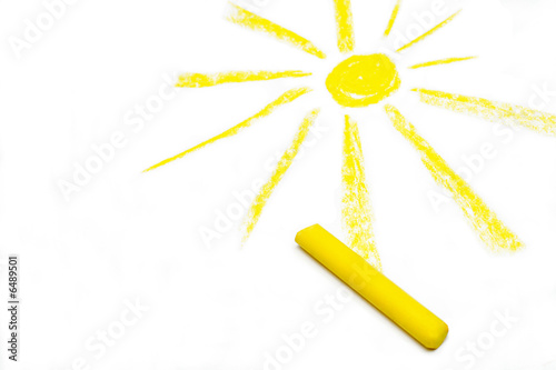 pastel crayon draw of yellow sun