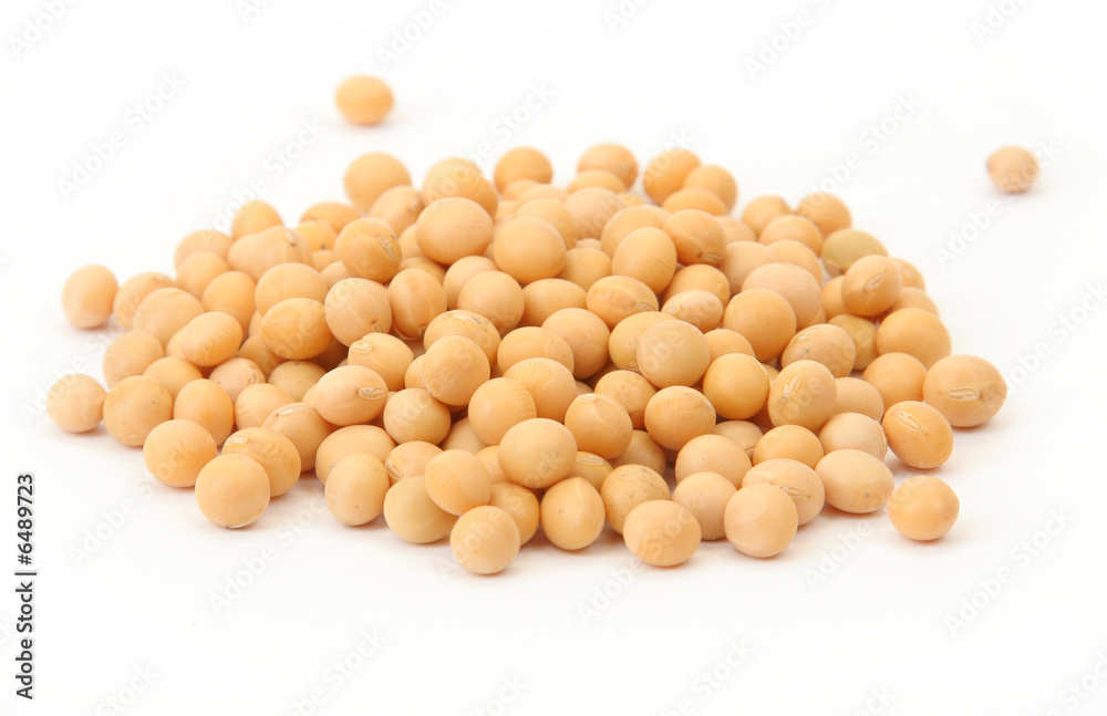 handful of soy beans isolated on white background handful of soy beans isolated on white background