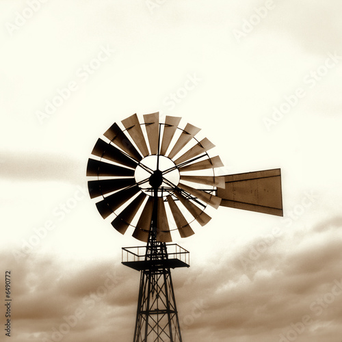 old windmill in sepia