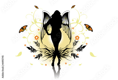 modelo con alas en vector