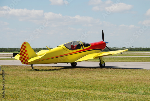 Yellow sports airplane