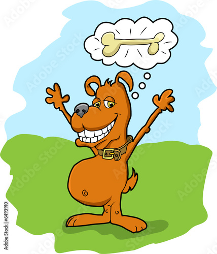 Doggy Thinking of a Bone