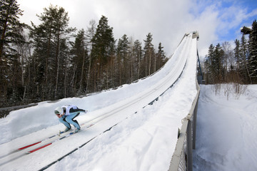 Fotobehang Wintersport Extreme wintersport in alpiene bergen  © Victor zastol'skiy