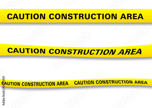 Several versions of a construction ribbon with clipping paths