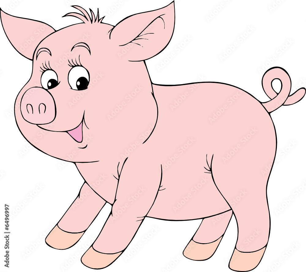 Fototapeta premium Pink piglet