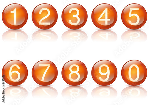Boules de cristal numérotées orange