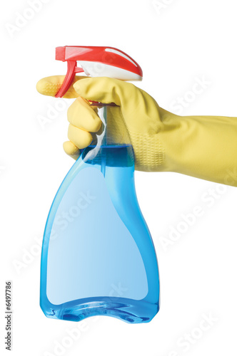 Hand with spray bottle