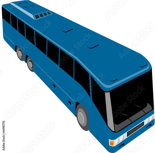 Blue coach bus
