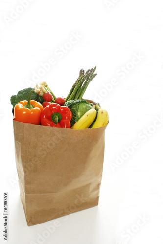 Groceries bag on a white background