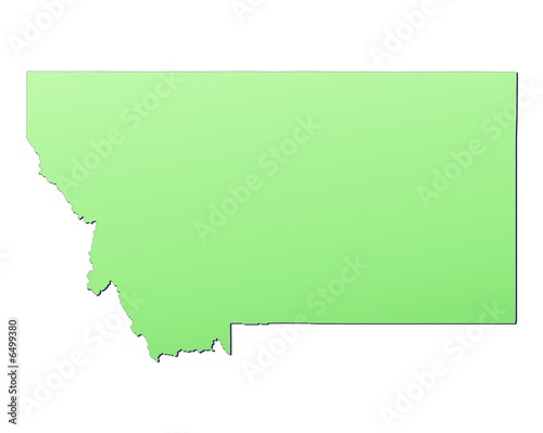Montana (USA) map filled with light green gradient