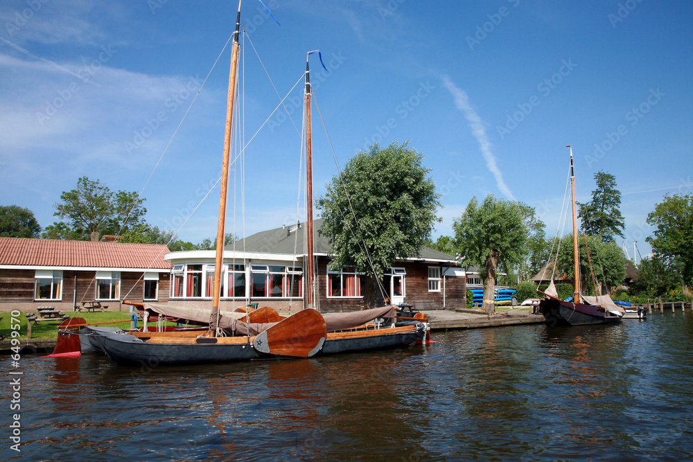 Flat boat - Dutch landscape
