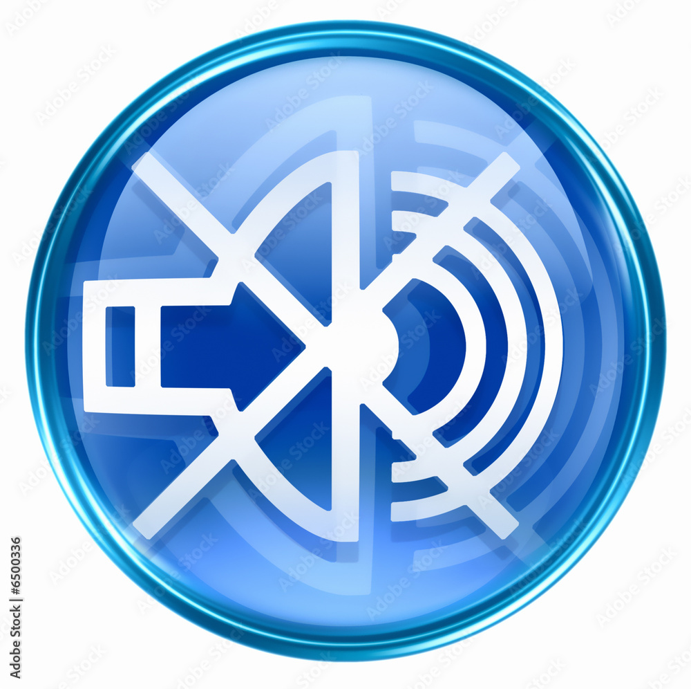 music off icon blue, isolated on white background. music off icon blue, isolated on white background.