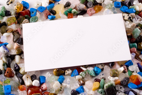 Business card on semi-precious stones photo