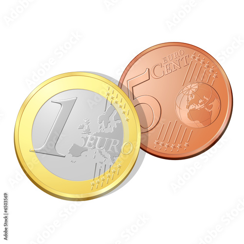 Pièces de un et cinq cents