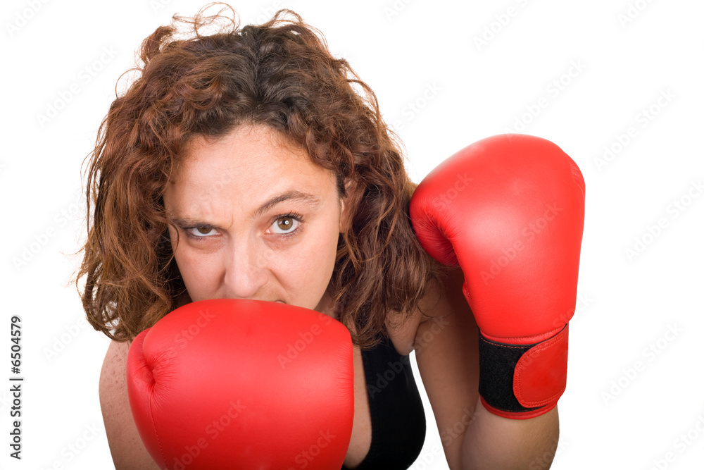 boxing woman grimace