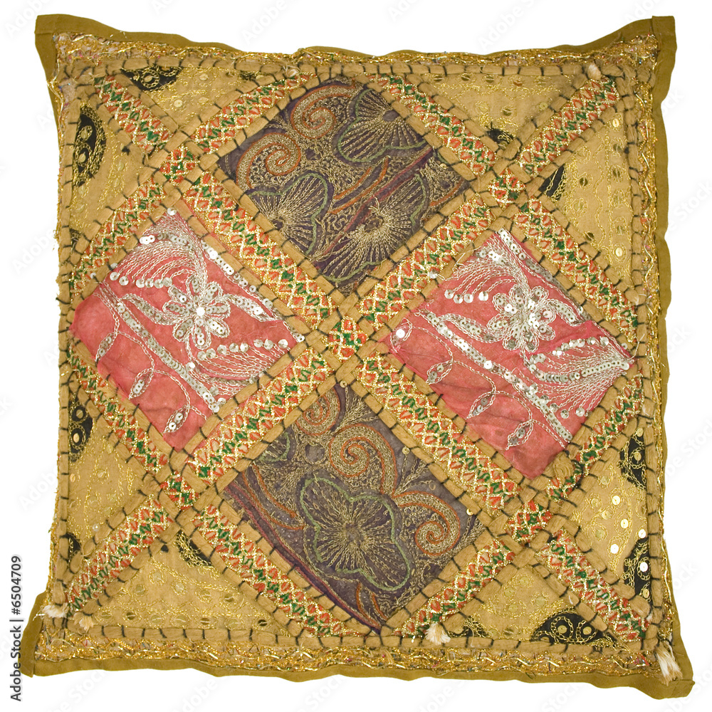 indian brawn pillow isolated over white indian brawn pillow isolated over white