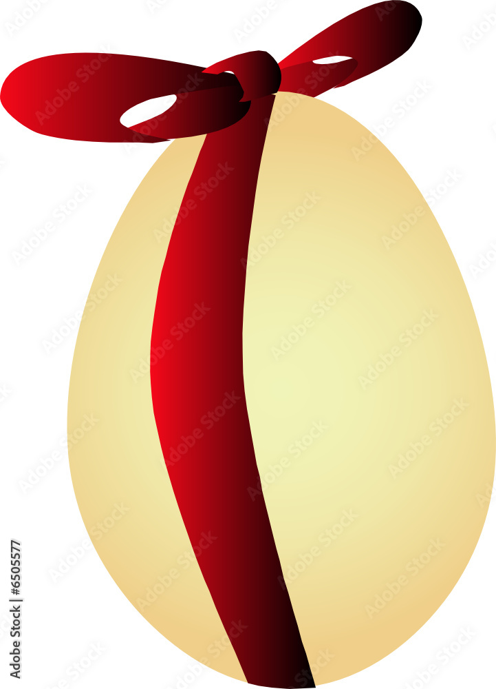 Vecteur Stock oeuf de pâques et noeud rouge | Adobe Stock