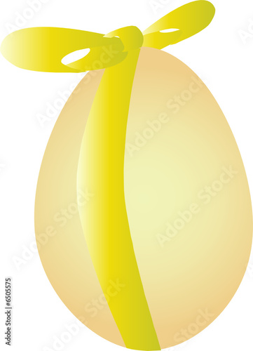 oeuf de pâques et noeud jaune