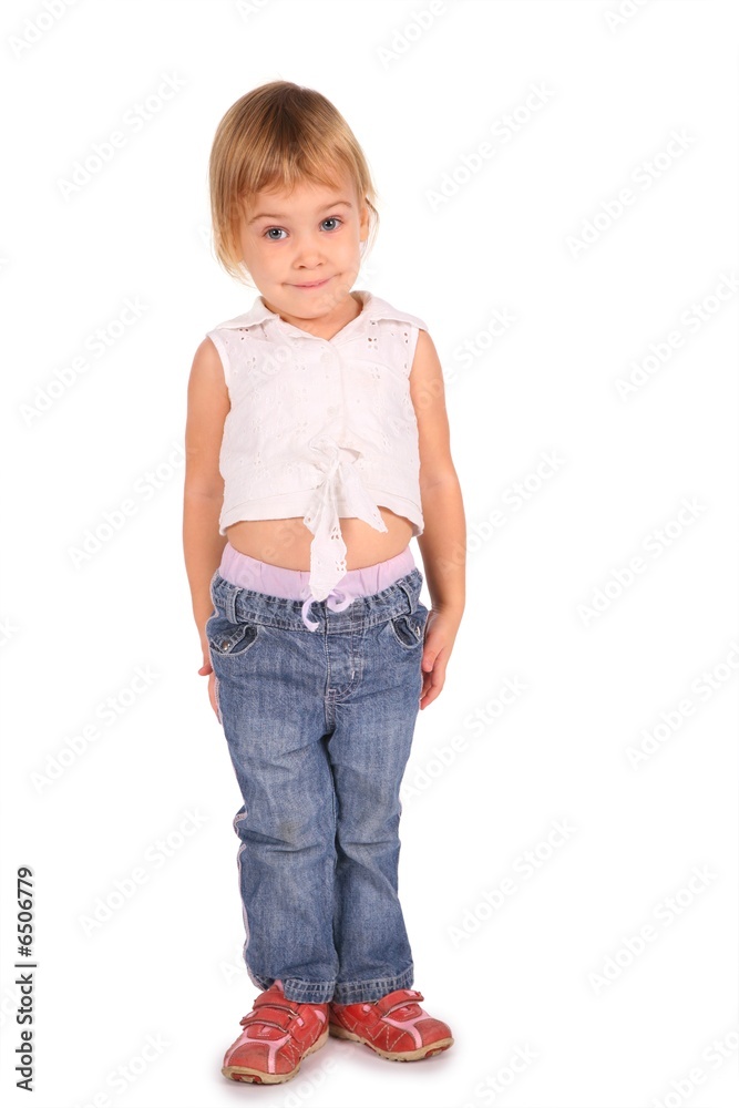 little beautiful girl isolated on white little beautiful girl isolated on white