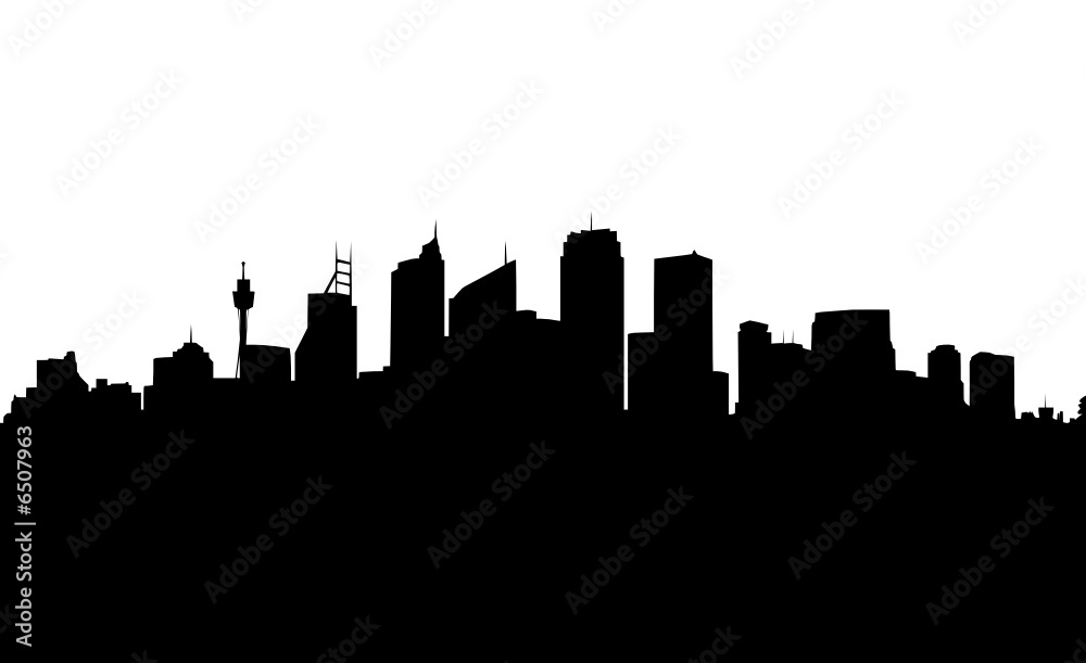 Skyline Sydney - black and white