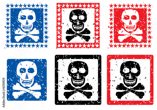 Stamp with image of skull.