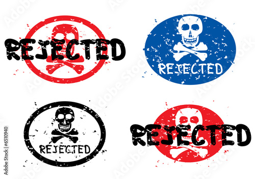 Rejected stamp with image of skull.