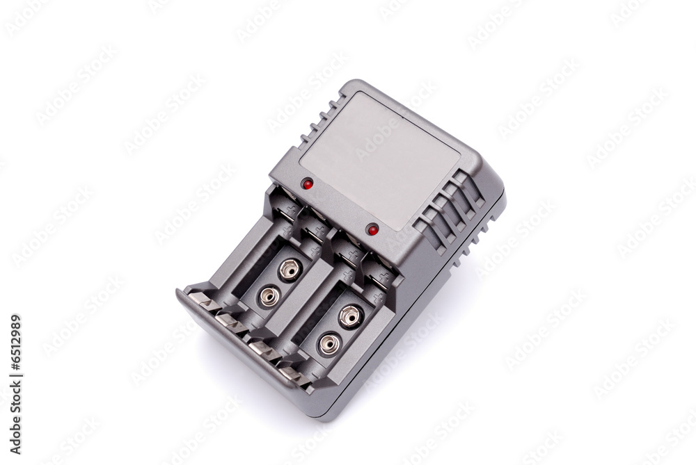 Accu battery charger on a white background Accu battery charger on a white background