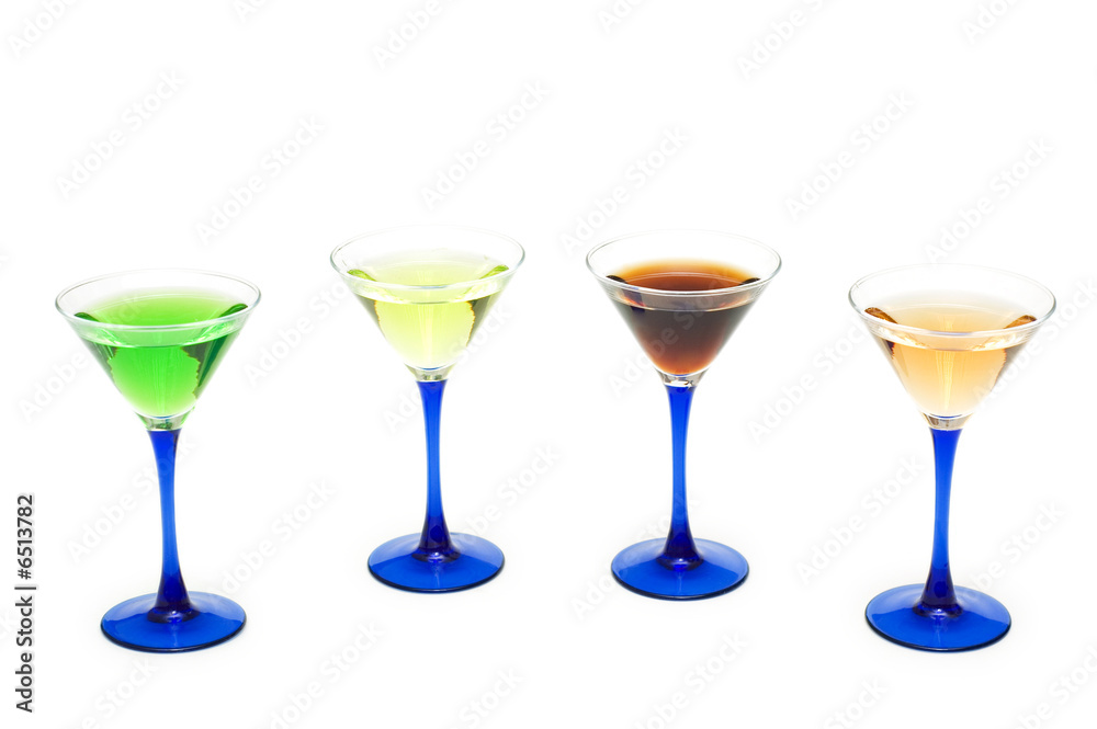 Various cocktails isolated on the white background Various cocktails isolated on the white background