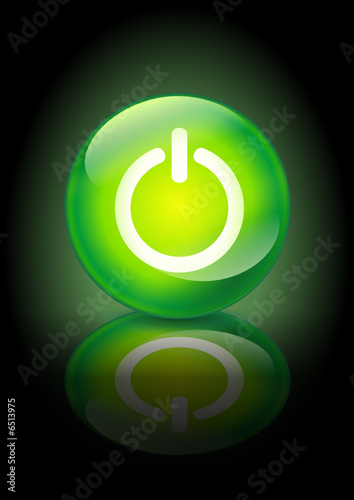 Boule de cristal power sur fond noir