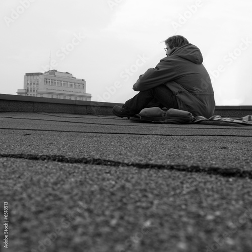 loneliness on rooftop photo