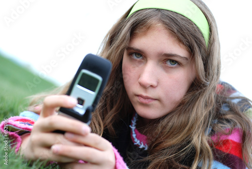 Young girl and cellphone