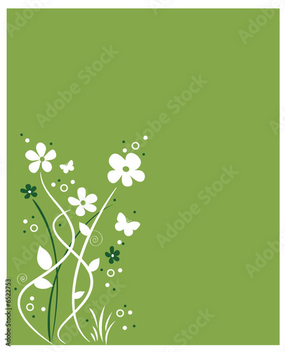 Frühlingsblumen auf grünem Hintergrund 