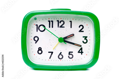 Green alarm clock