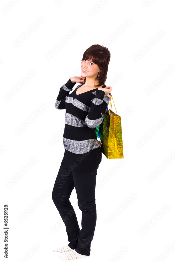smiling shopping girl - of my smiling shopping girl - of my