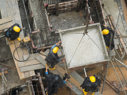 Pouring Concrete in the Rain photo