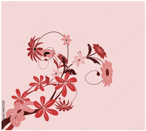 vecteur série - bouquet de fleurs sur un fond rose