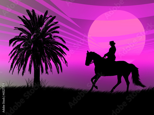 Equitazione al tramonto