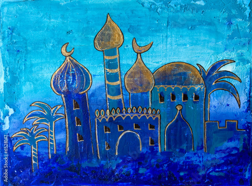 gemalte orientalische Stadt