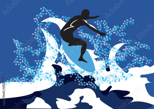 Canvas Print Surfer on the wave