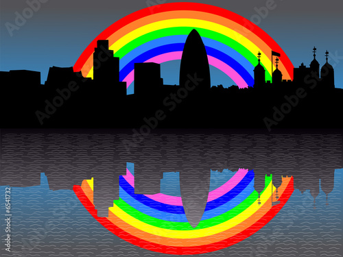 Tower of London with rainbow