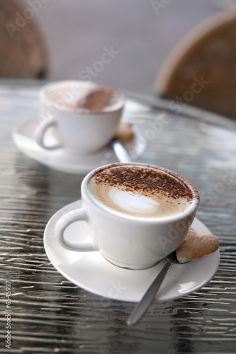 Two perfect cappuccinos