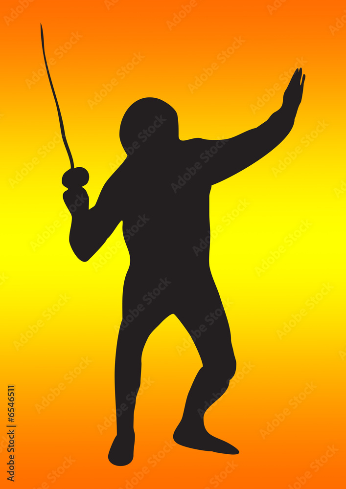 Obraz premium fencing silhouette