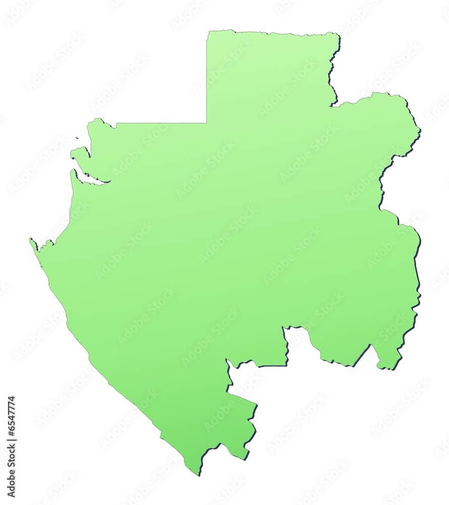 Gabon map filled with light green gradient