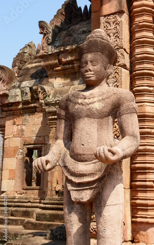 statue khmer, temple phanom rung, thailande photo