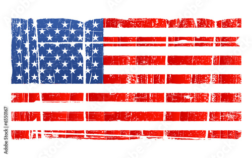 Distressed American national flag