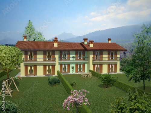 Konstfotografi Render di villette a schiera