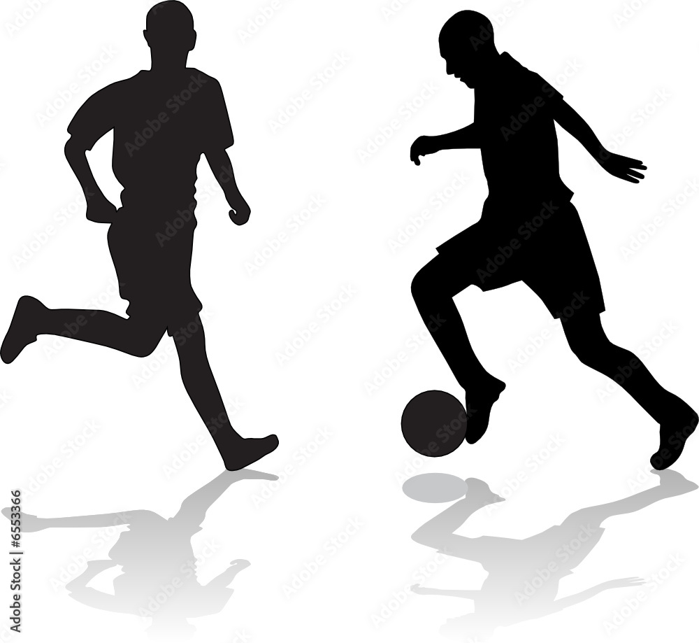 soccer players silhouette